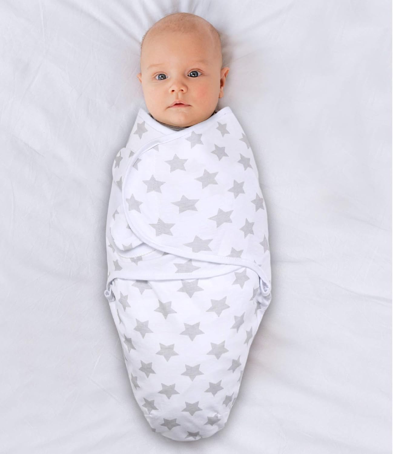 The Peanutshell Swaddle Blankets 3 Pack Grey Safari Stars