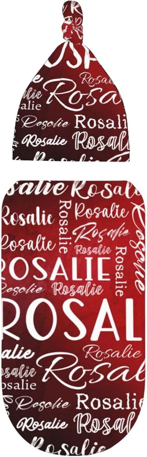 Personalized Baby Swaddle Set With Name and Hat 1