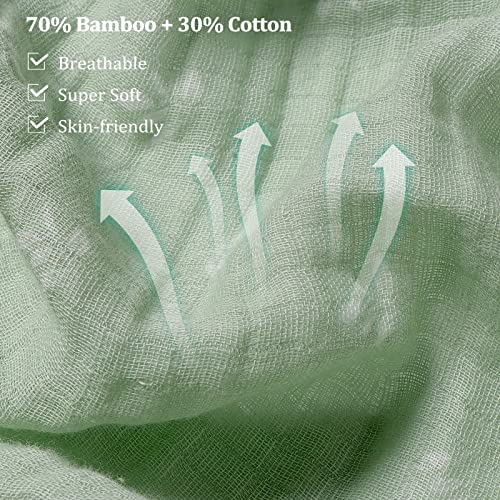 Softan Muslin Swaddle Blankets 4 Pack Green Floral