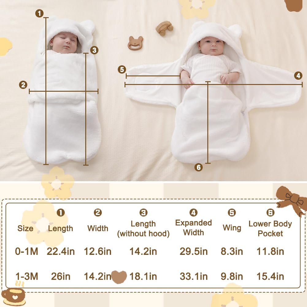 Baby Winter Fleece Swaddle Blanket 0-3 Months Unisex