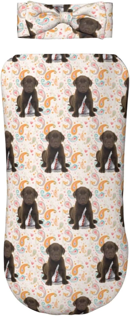 Soft Swaddle Blanket with Headband Set for Newborn Baby