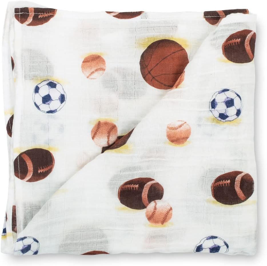 LollyBanks Sports Print Swaddle Blanket Set