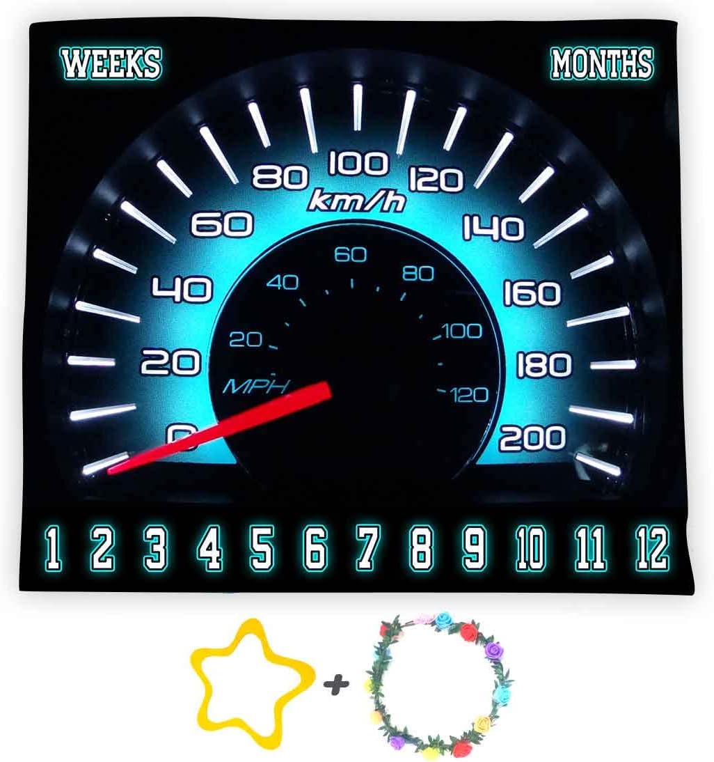 Racing Car Baby Milestone Blanket 48x40in Flannel