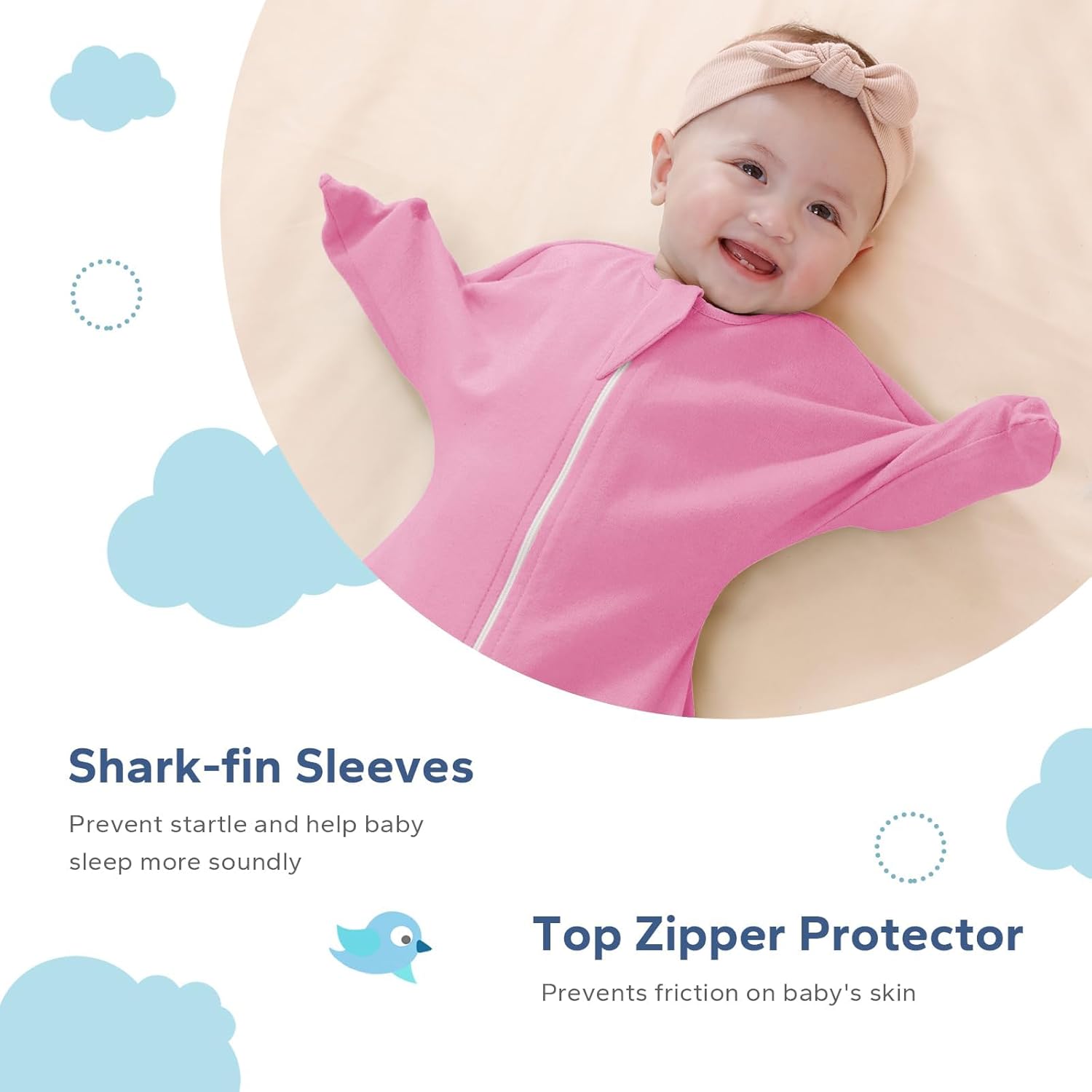 ZIGJOY Shark-Fin Transition Swaddle - 10 Tog 6-12 Months