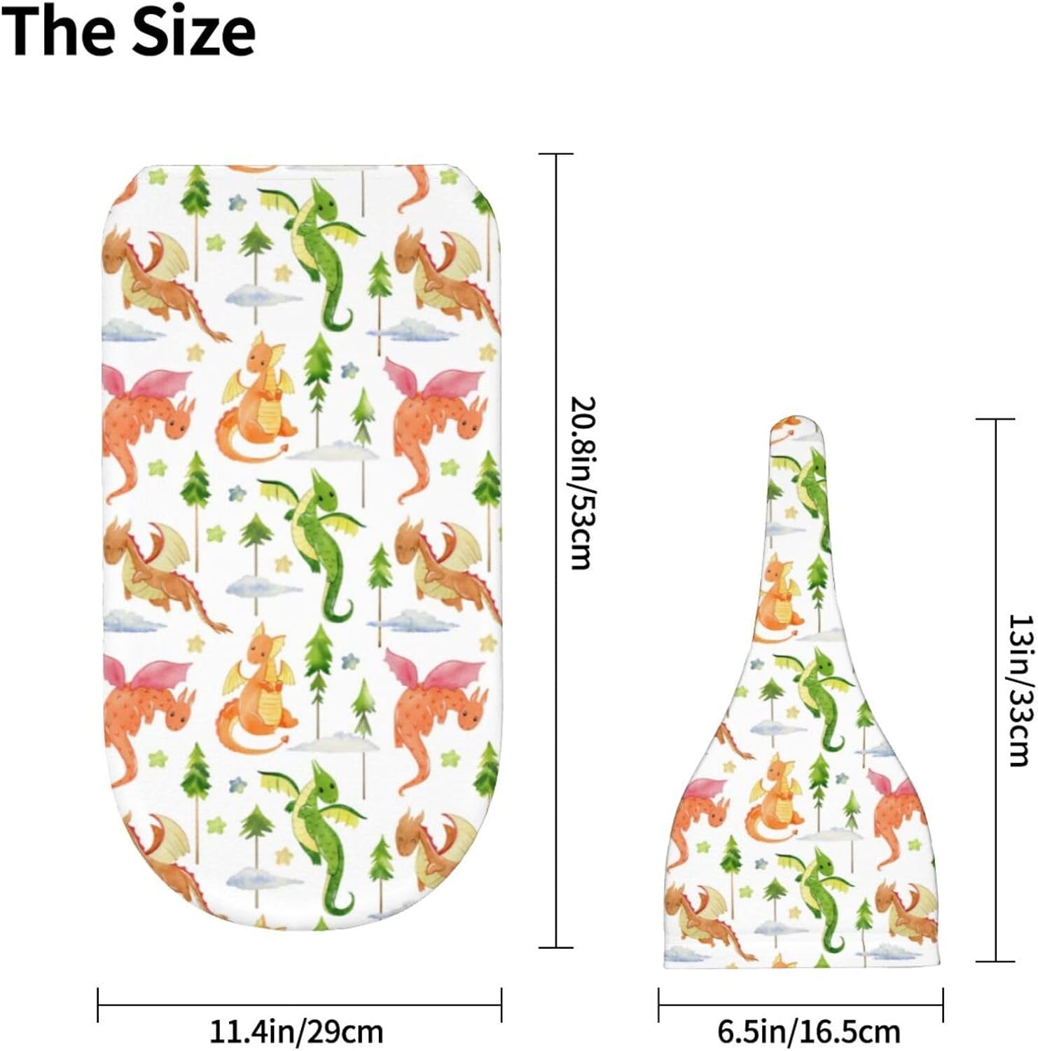 Dragon and Tree Print Swaddle Blanket with Beanie Set
