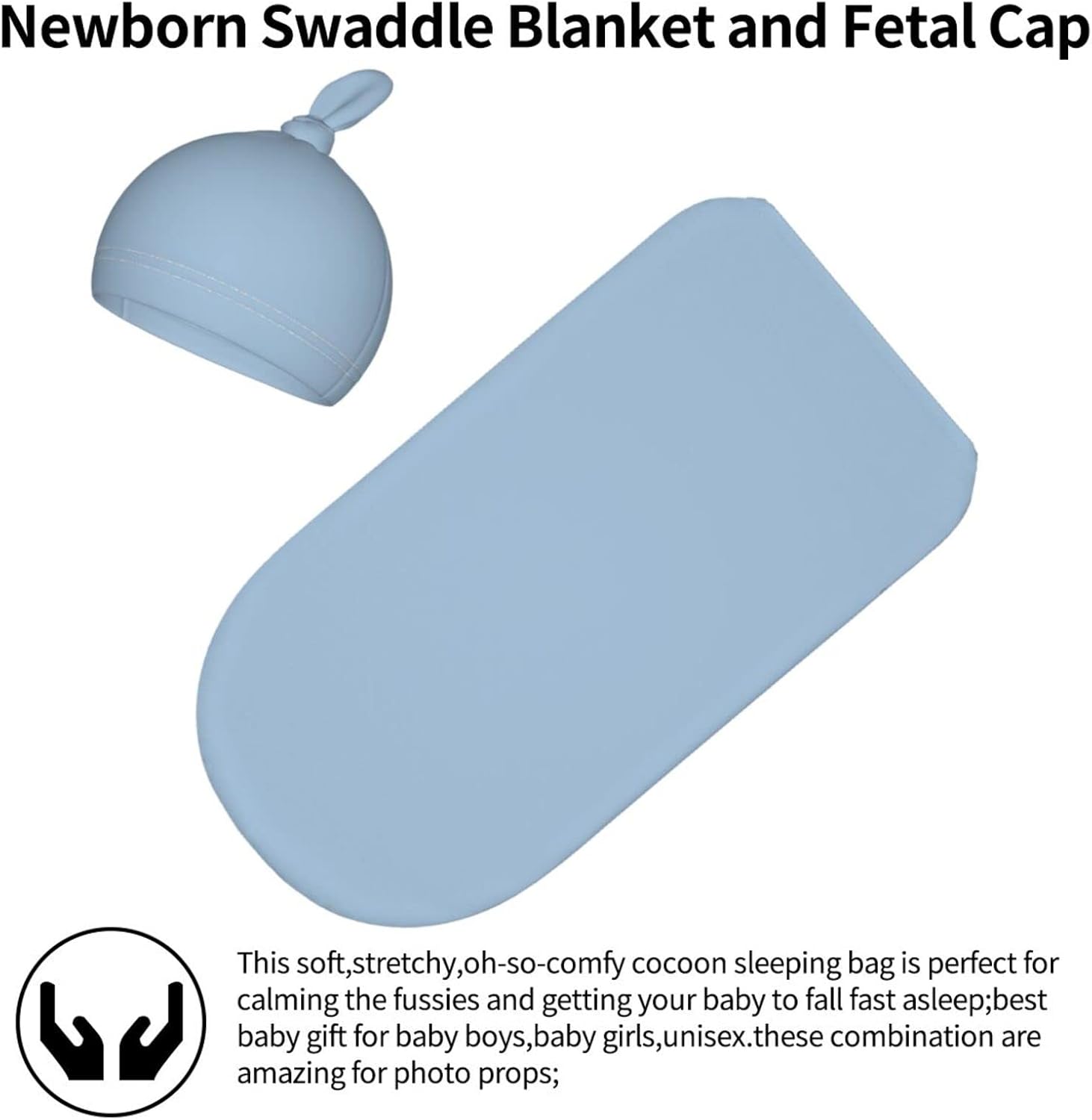 Custom Baby Swaddle and Hat Set with Name