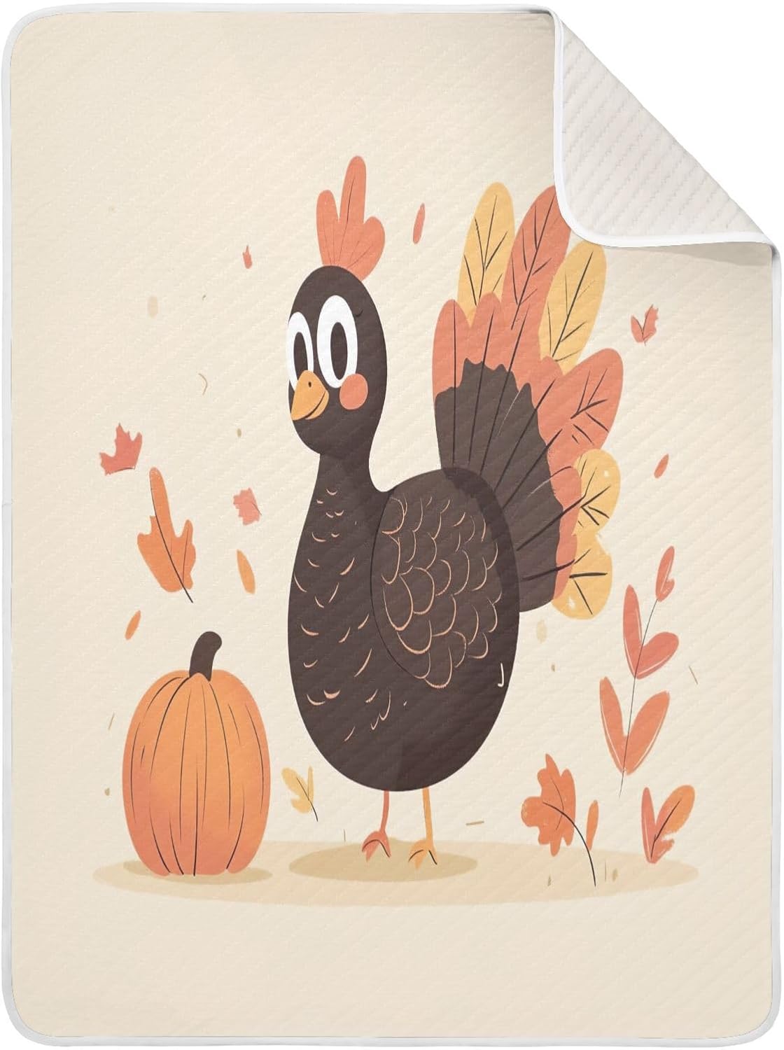 Thanksgiving Turkey Baby Blanket Unisex 30x40 Inch