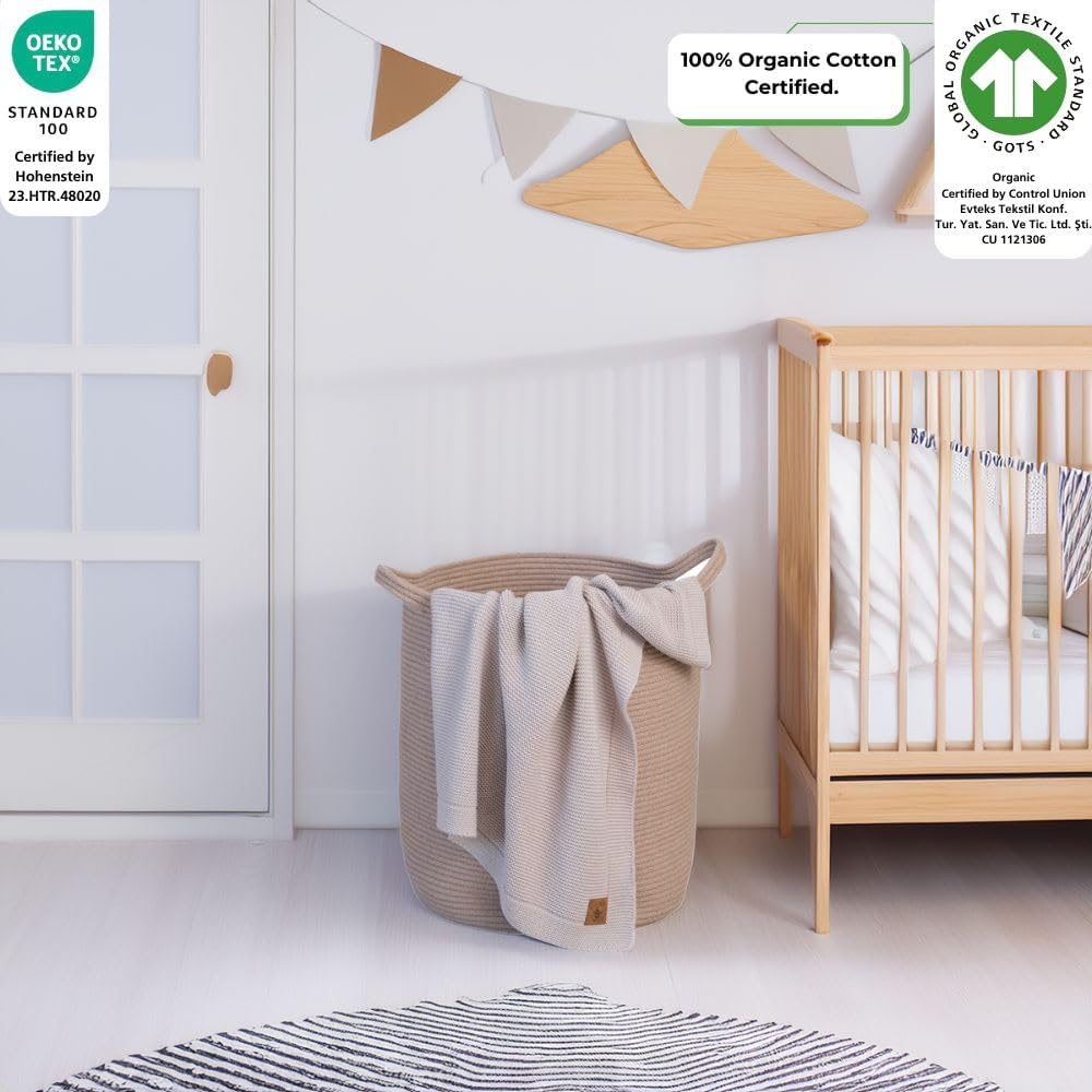100 Organic Cotton Baby Blanket - Soft Neutral 30x40