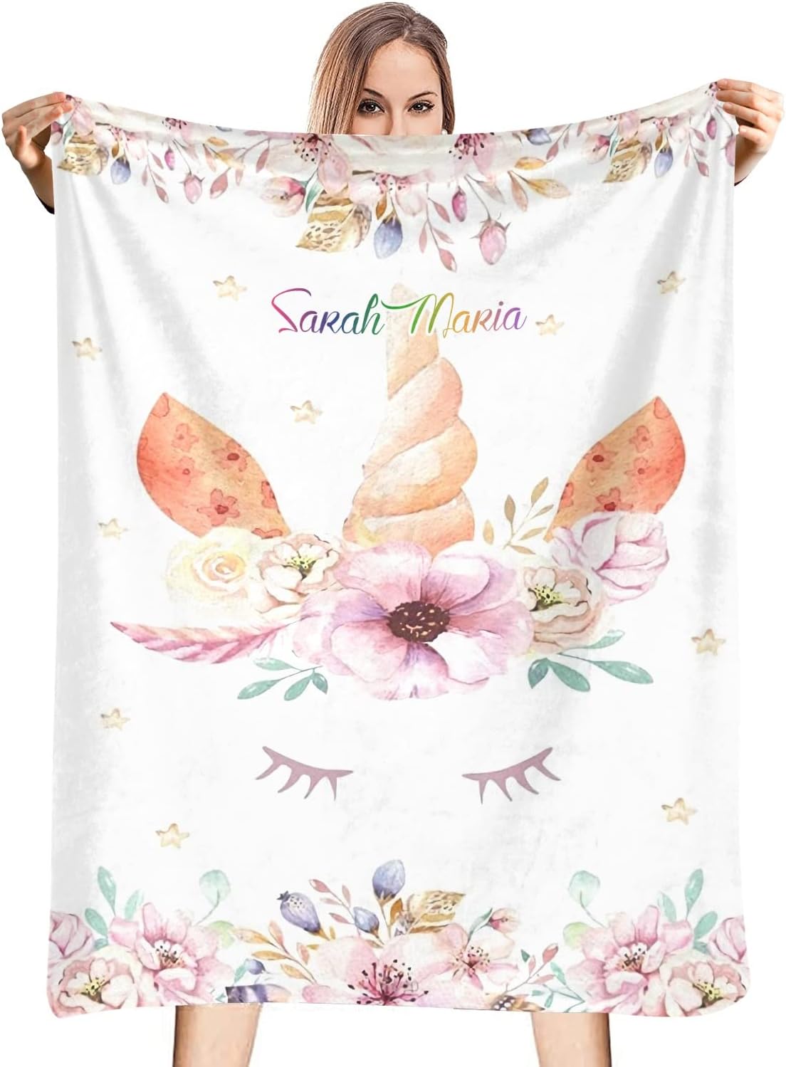 Floral Elegant Personalized Baby Blanket 30x40 in