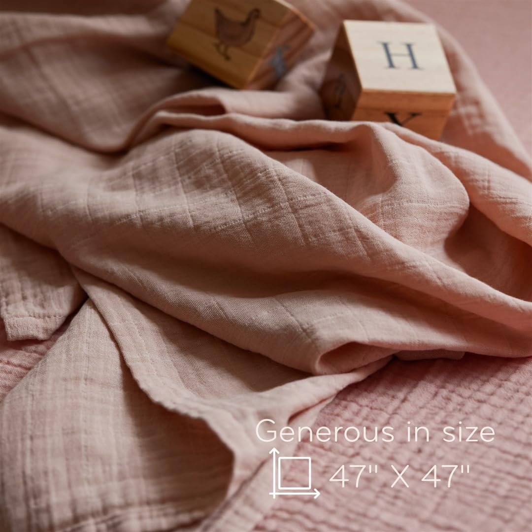 Huxie Swaddle - 100 Organic Cotton - 2-Pack FogBlush
