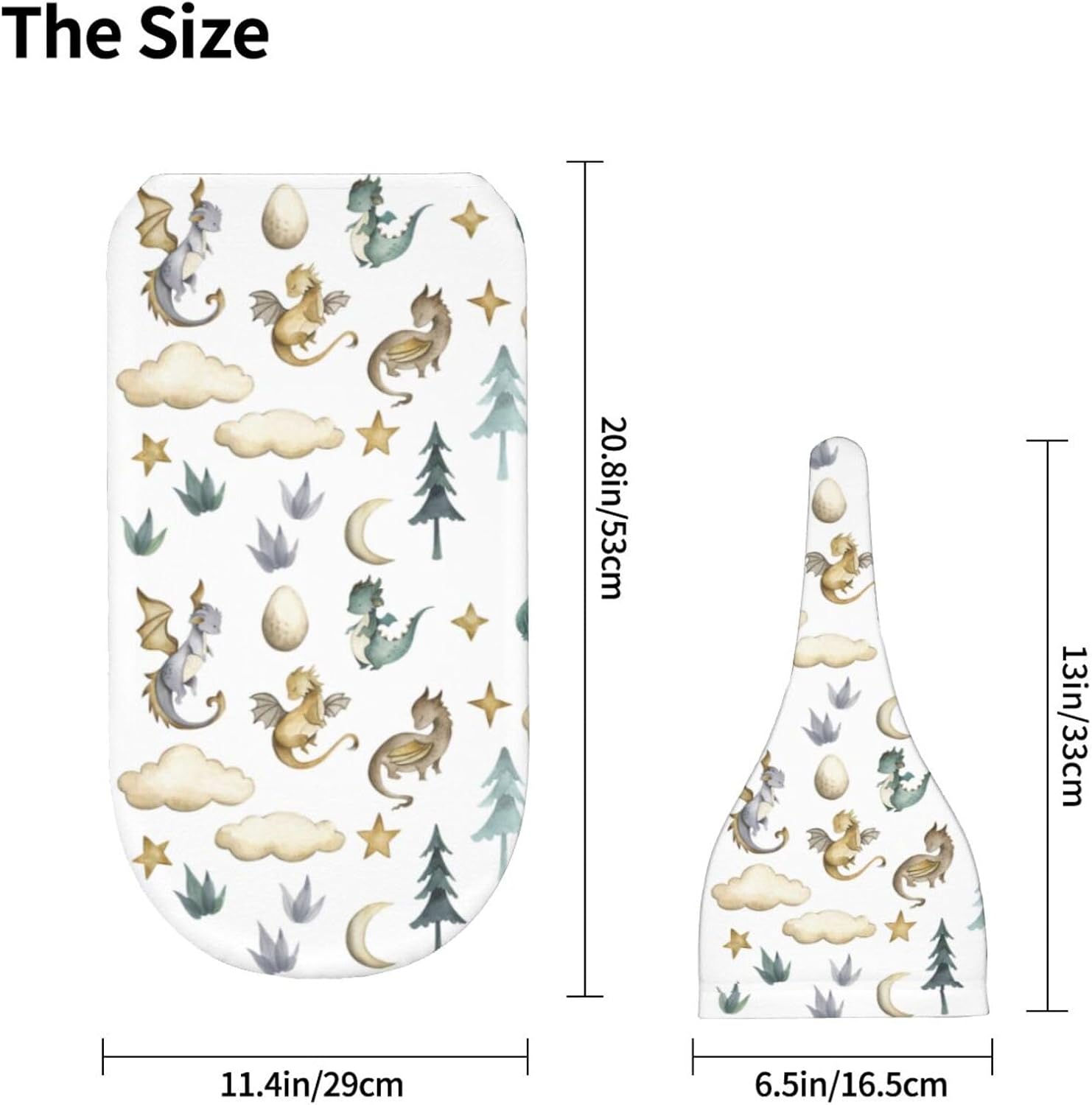 Sozzjile Dragon Print Swaddle Blanket with Beanie Set 1