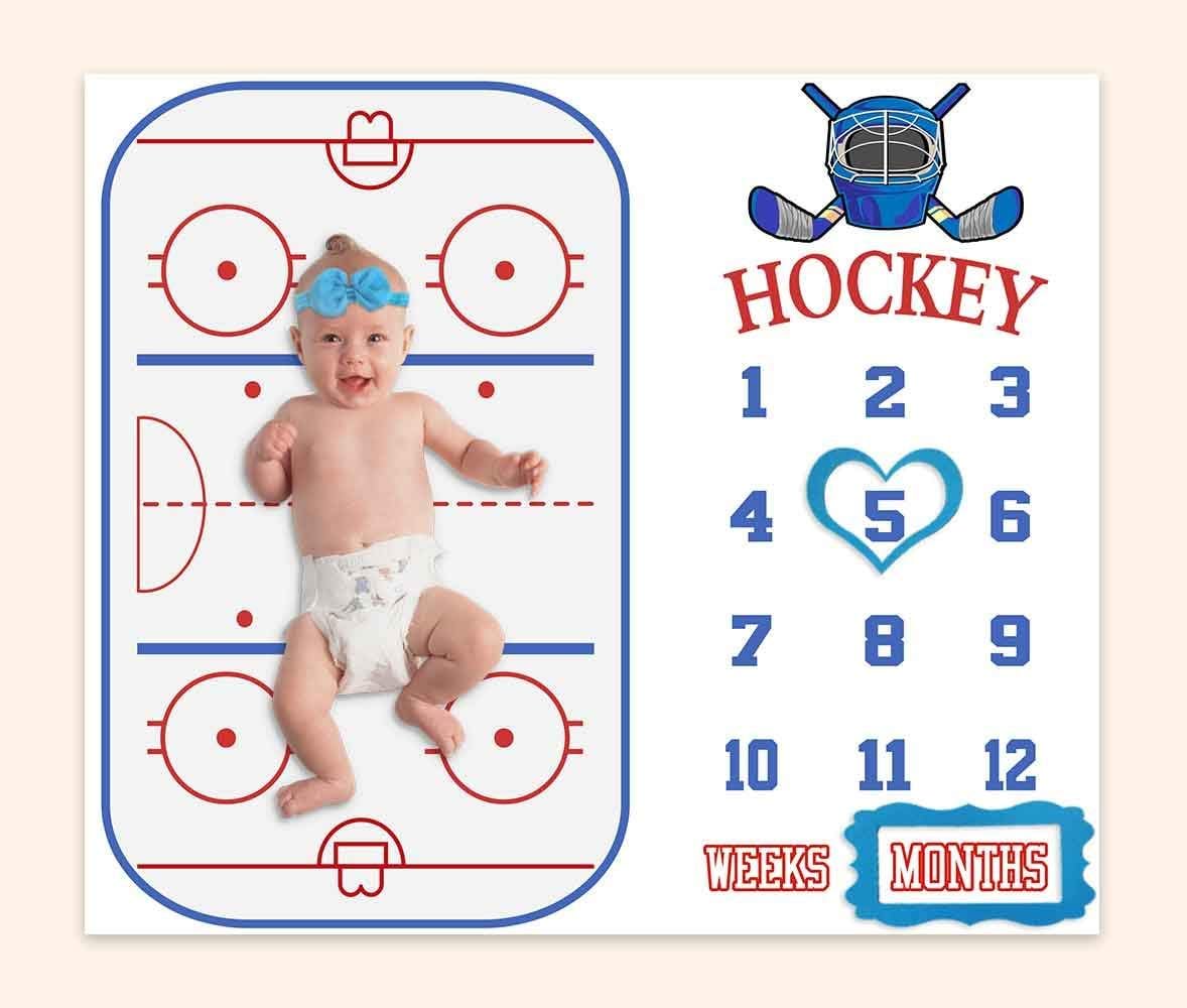 Baby Age Milestone Blanket Set with 4 Frames and Headband
