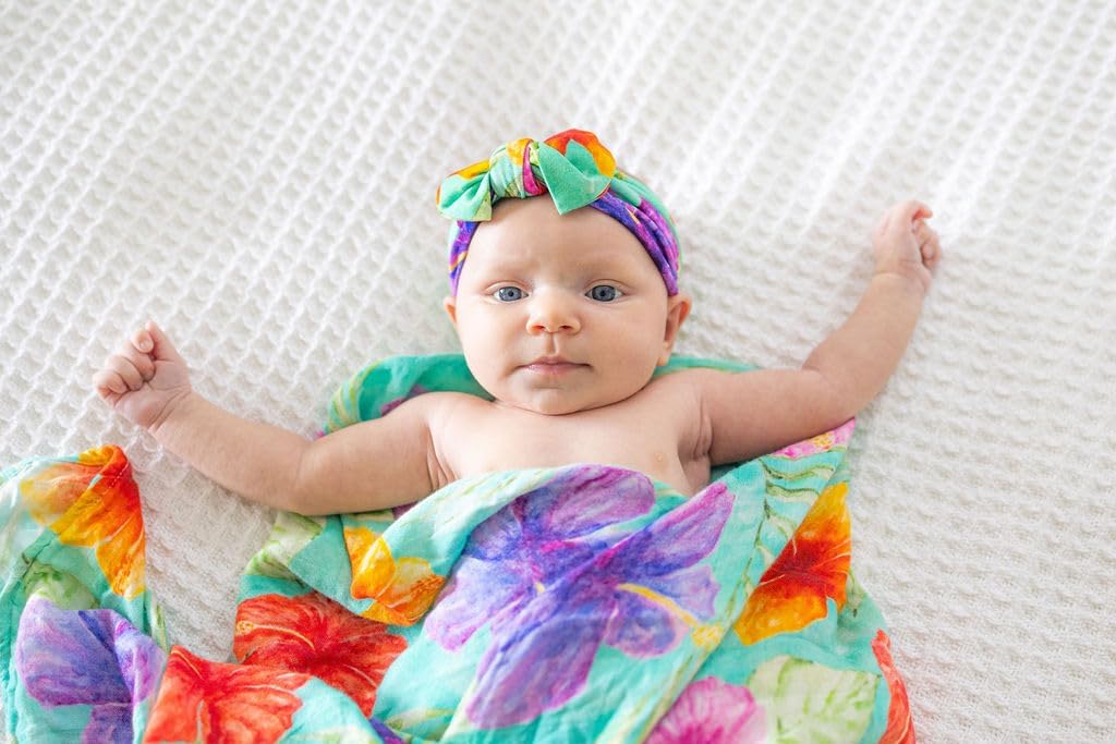 Florida Kid Co Hibiscus Baby Swaddle Blanket
