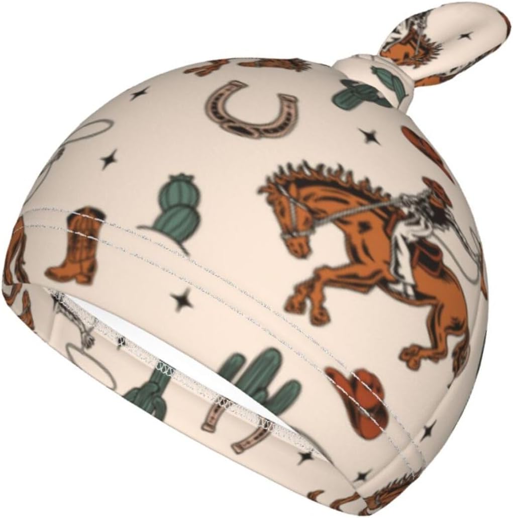 Sozzjile Western Baby Swaddle Blanket with Beanie Set