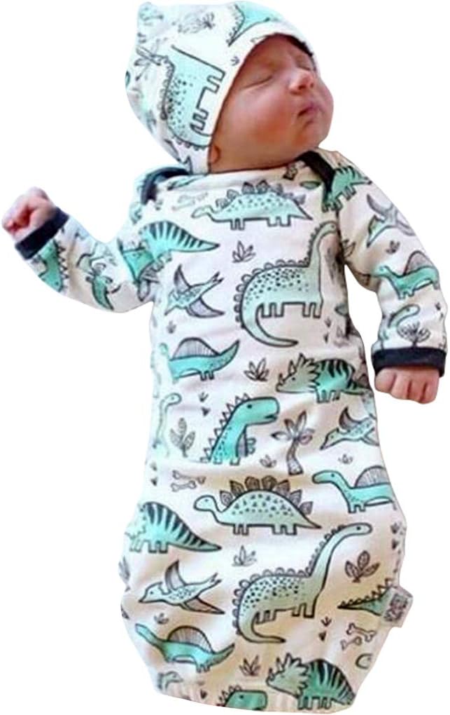 DPSKY Baby Wearable Blanket with Hat Cap Cotton Sleeping Bag 2 Pcs