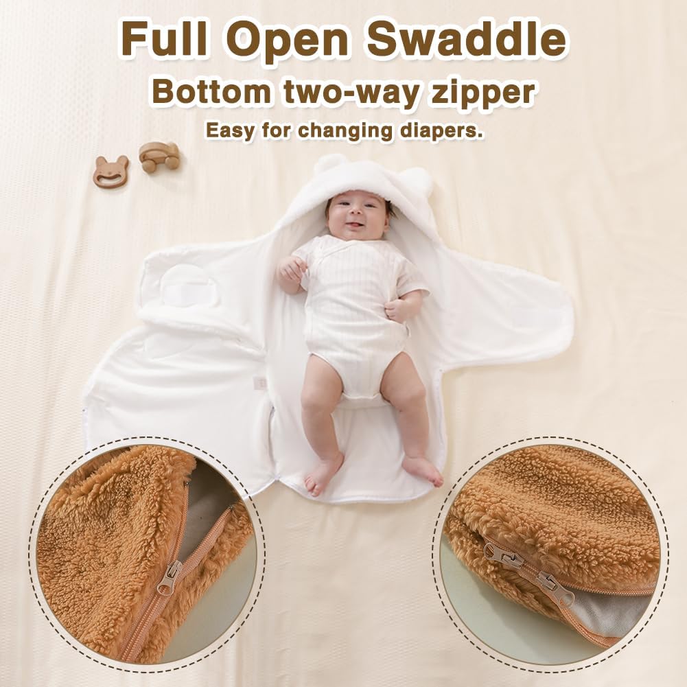 Soft Plush Winter Swaddle Blanket for 0-3 Months 1