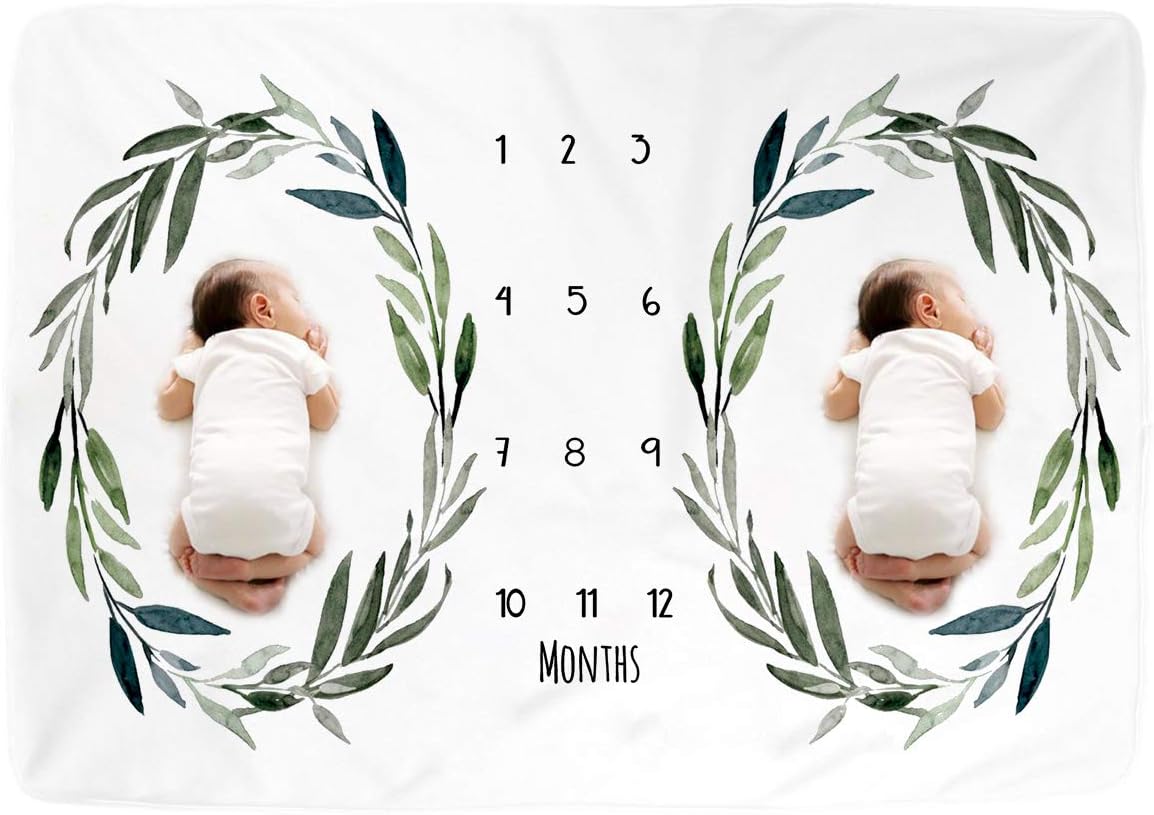 Kute n Koo Milestone Baby Blanket - Personalized Photography Background for Twins