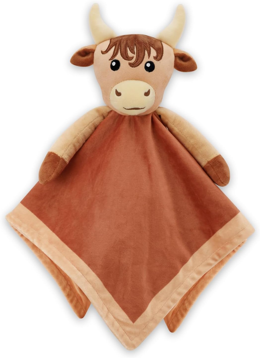 Highland Cow Baby Lovey Security Blanket - Newborn Gift