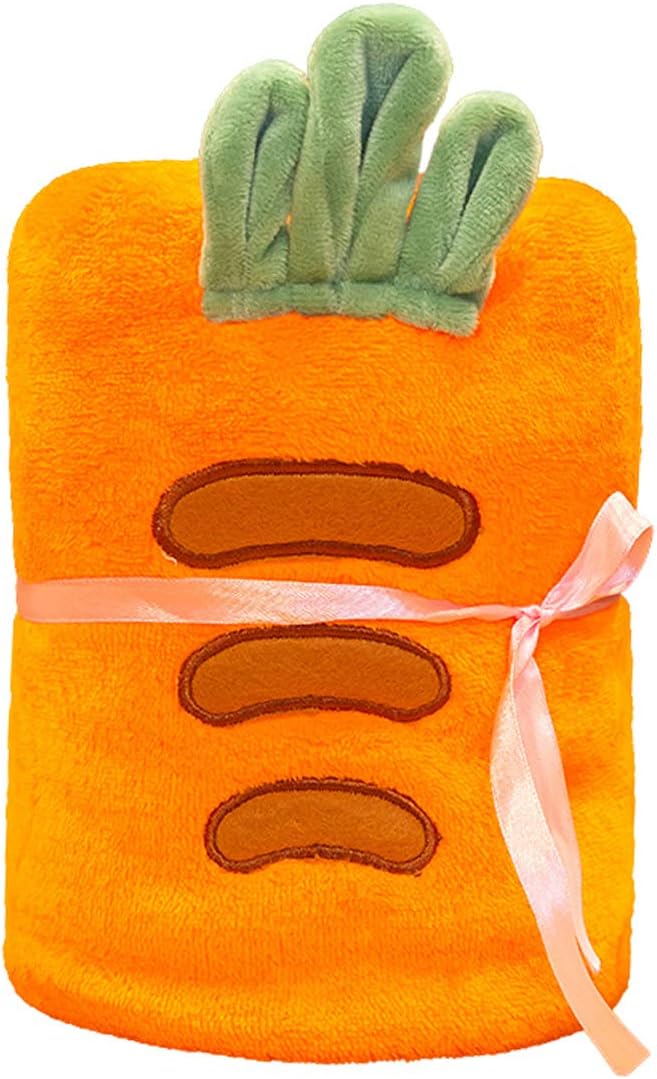 TONWHAR Flannel Baby Swaddle Blanket with Carrot Applique