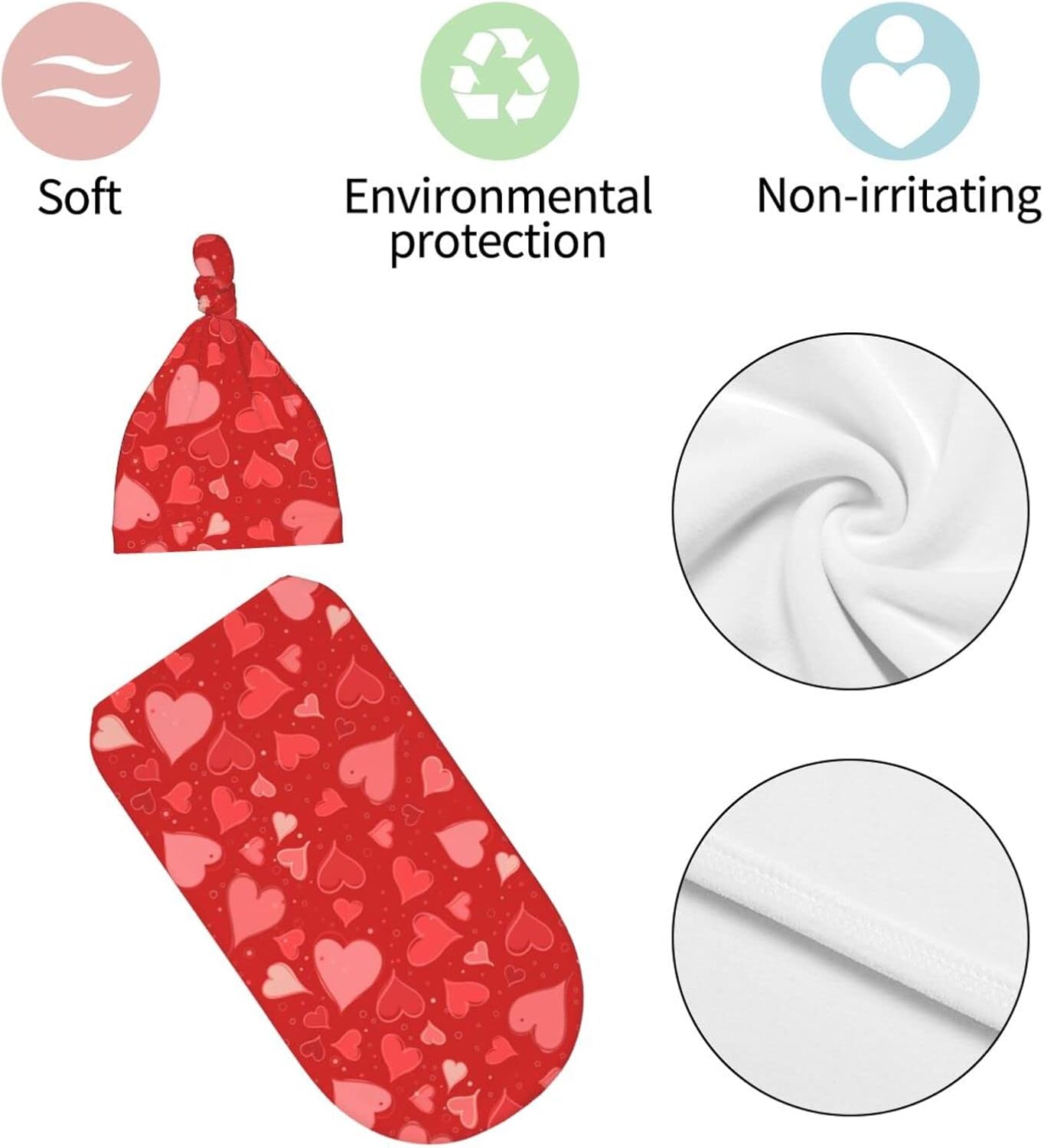 AuHomea 2Pcs Valentine Swaddle Blanket for Newborns and Toddlers