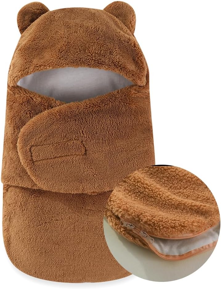 Soft Plush Winter Swaddle Blanket for 0-3 Months 1