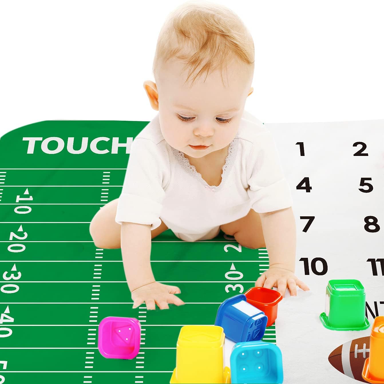 Personalized Baby Growth Chart Blanket - Unisex Neutral 51x40