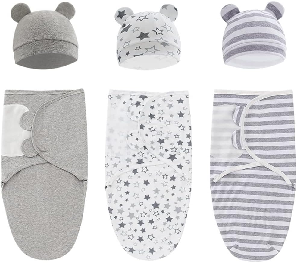 Exemaba Baby Swaddle Sleep Sack Set for 0-3 Months 3-Pack