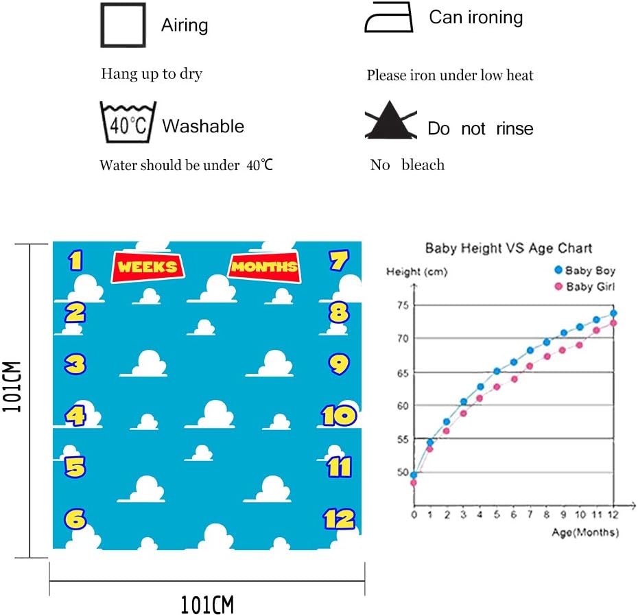F-FUN SOUL 40x40in Baby Growth Tracker Blanket