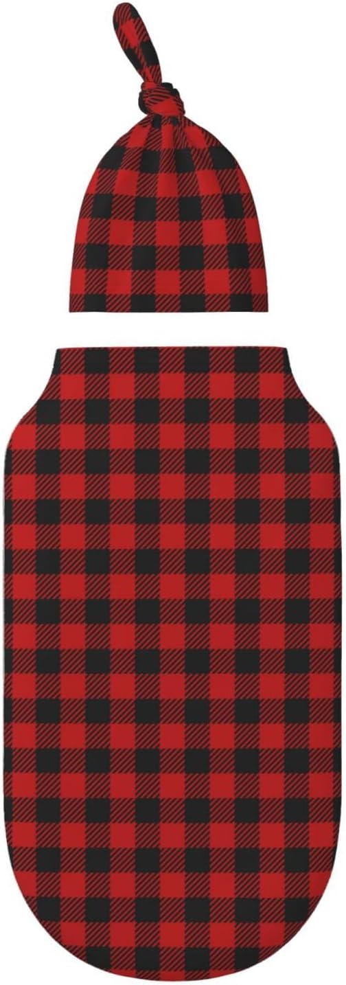 Figtihw Christmas Checkered Swaddle Blanket for Newborn Baby Girls Boys