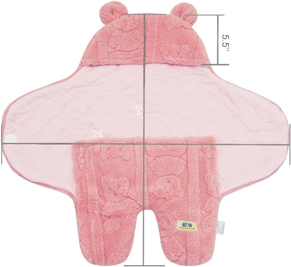 BlueSnail Swaddling Blanket for Newborns Pink Bear