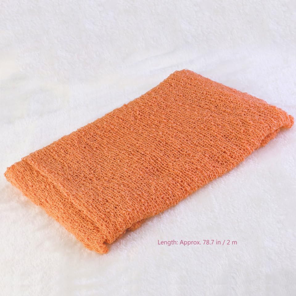 NUOBESTY Newborn Photography Stretch Wrap - Orange Cotton Swaddle Blanket