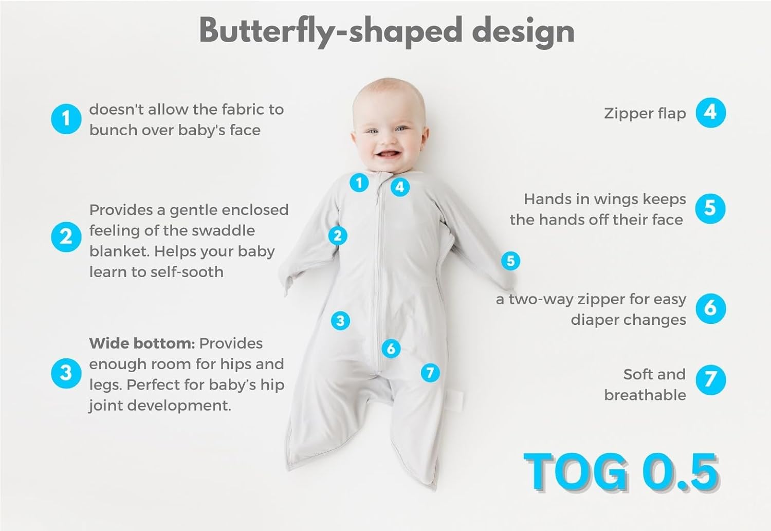Transition Swaddle - Cozy Grey Medium 6-12 Month
