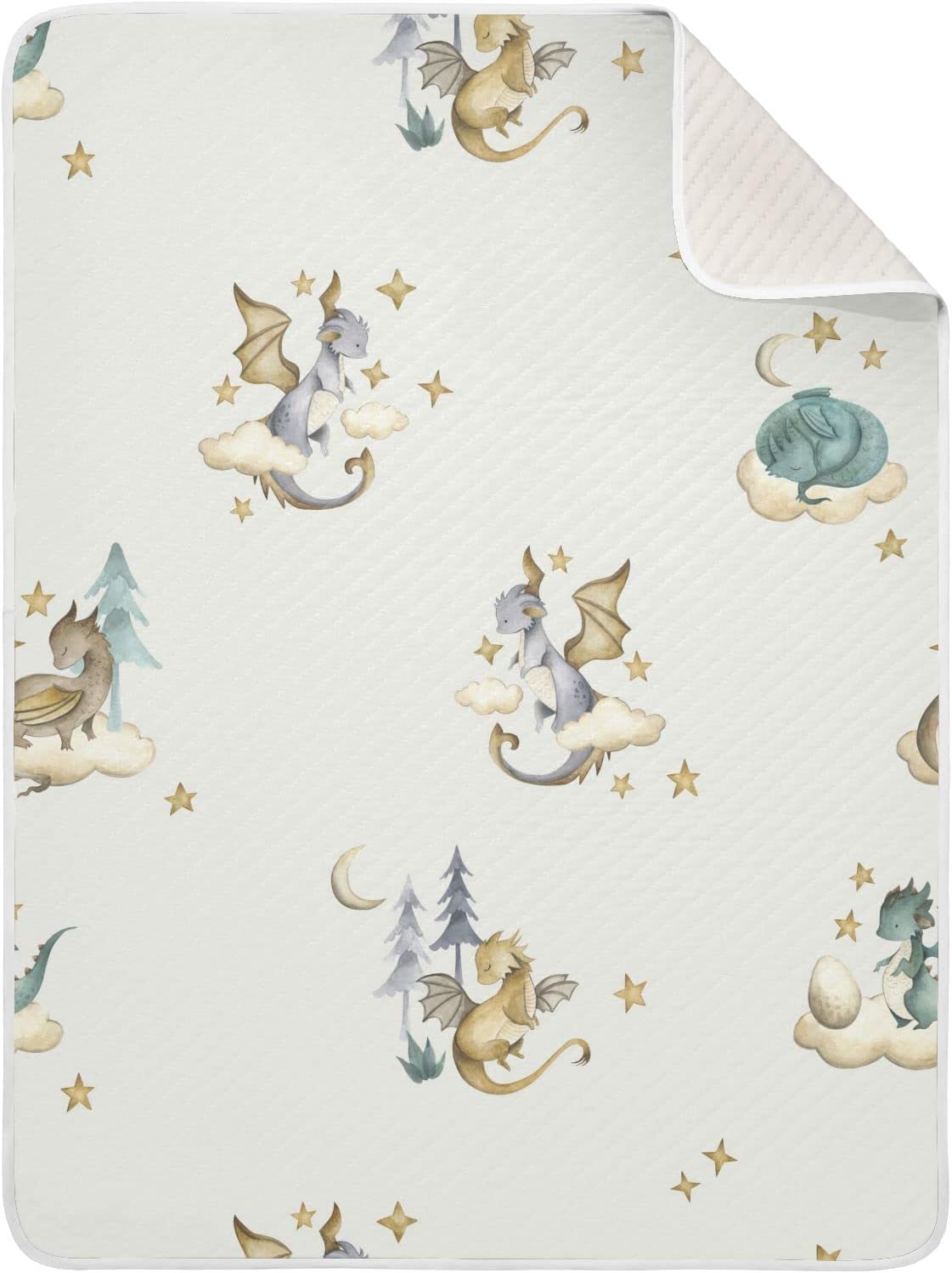 Dragon Baby Cotton Swaddle Blanket - 30x40 Inches Lightweight Soft Blanket for Infants