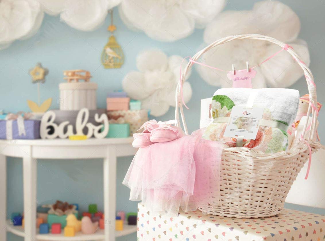 SEJJEN Baby Milestone Blanket - Floral Plush Fleece for Photos