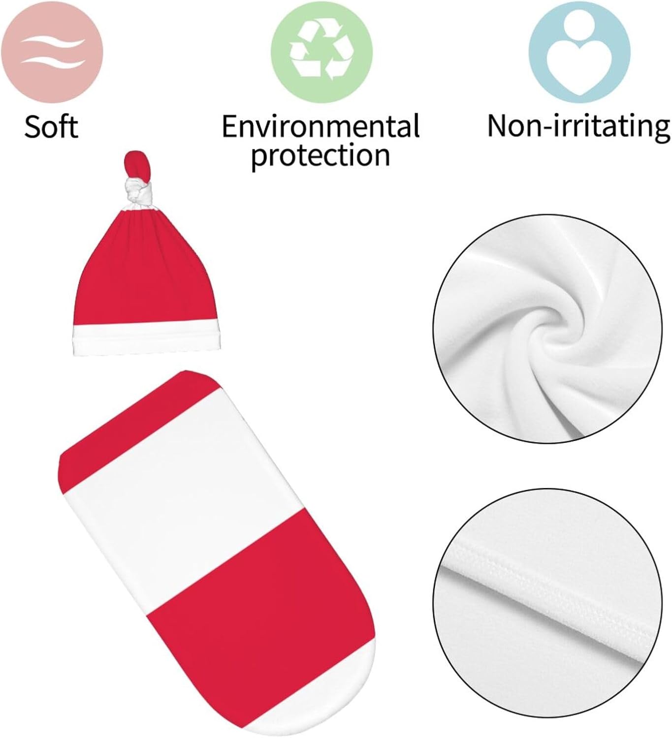 Polish Flag Newborn Swaddle Bag with Beanie 0-6 Months