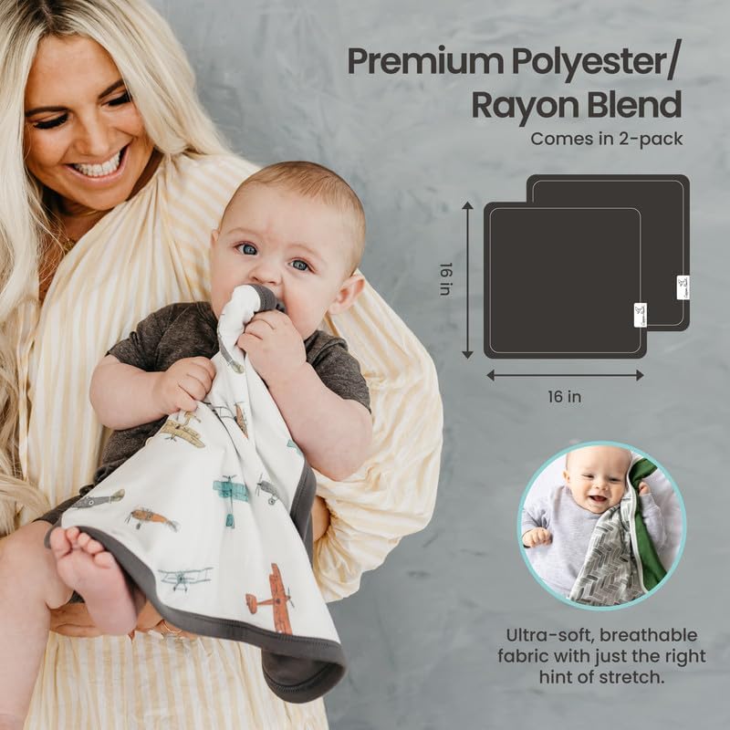 Copper Pearl Baby Security Blanket Set of 2 - Portable Ultra-Soft Loveys