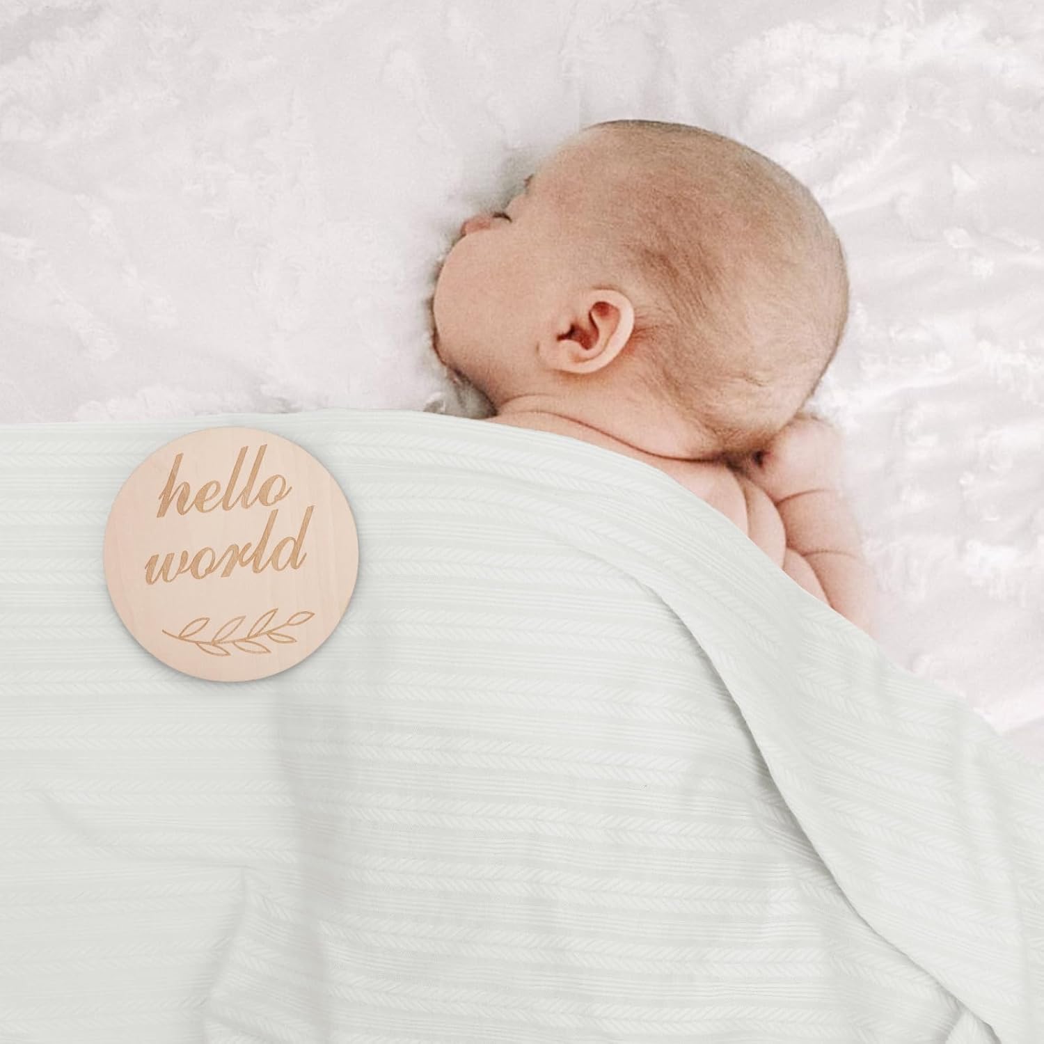 DRESHOW BQUBO Baby Swaddle Blankets Set 4PCS White with Hat and Bow