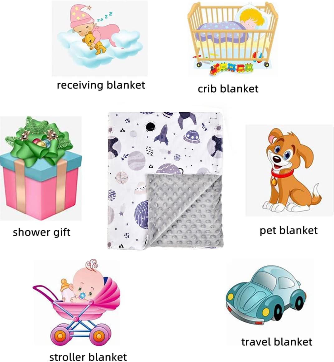 Stubdl Boyyoung Baby Blanket with Double Layer Dotted Backing