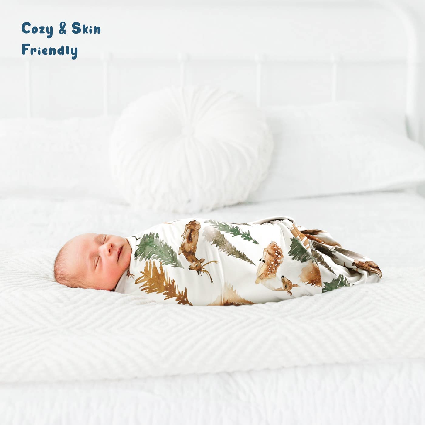 GRSSDER Swaddle Blankets 2 Pack Baby Boys Deer Forest