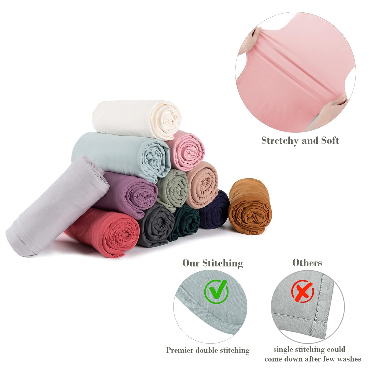 Kloovete Large Swaddle Blanket with Knotted Hat for Newborns