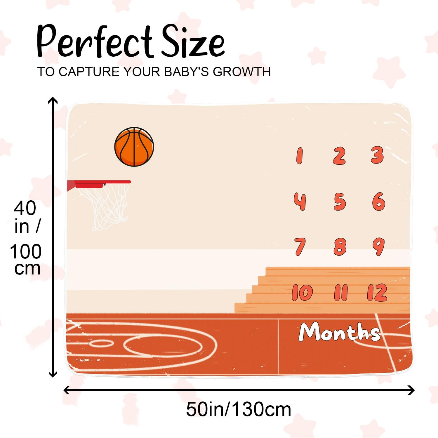 Basketball Baby Monthly Blanket for Boys