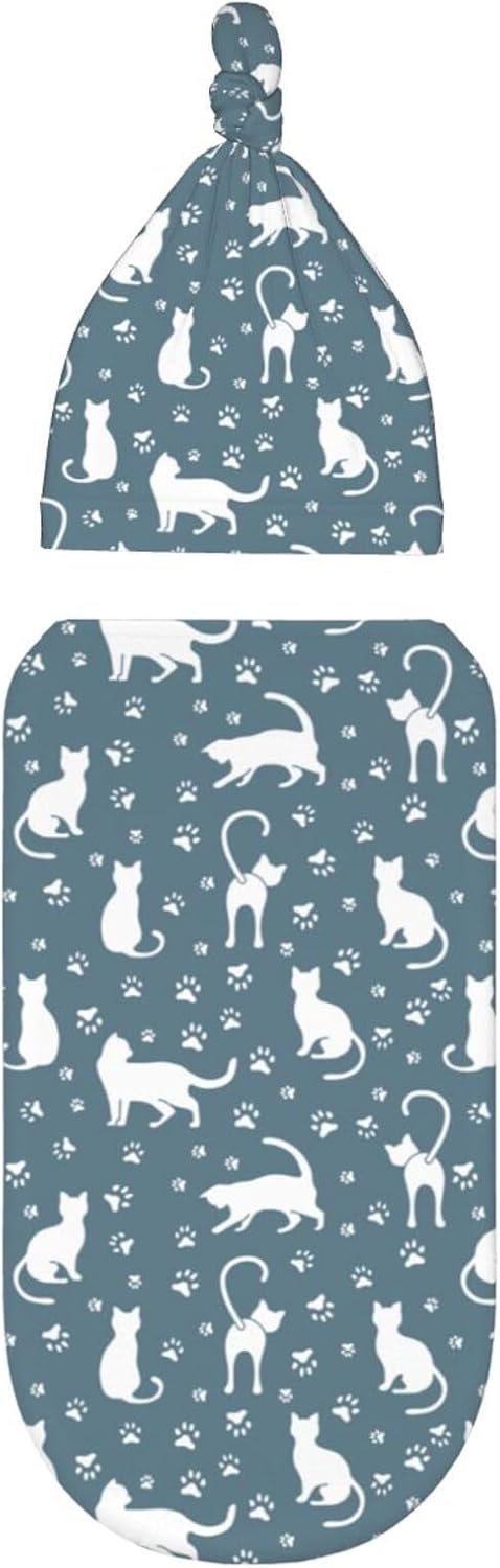 Muishi Newborn Swaddle Blanket Hat Set for Baby