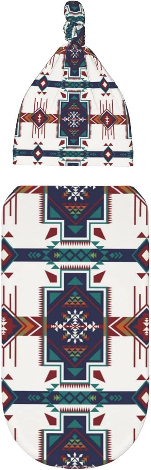 Osvbs Western Aztec Swaddle Blanket Beanie Set