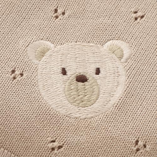 Mimixiong Organic Cotton Baby Blanket 40x30 Inch Oatmeal
