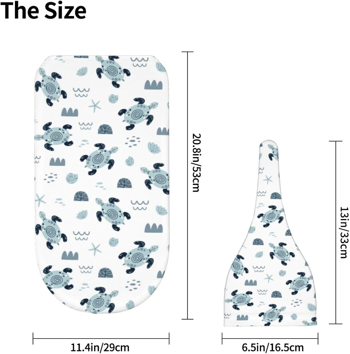 Lcokin Sea Turtle Baby Swaddle Set with Beanie Hat