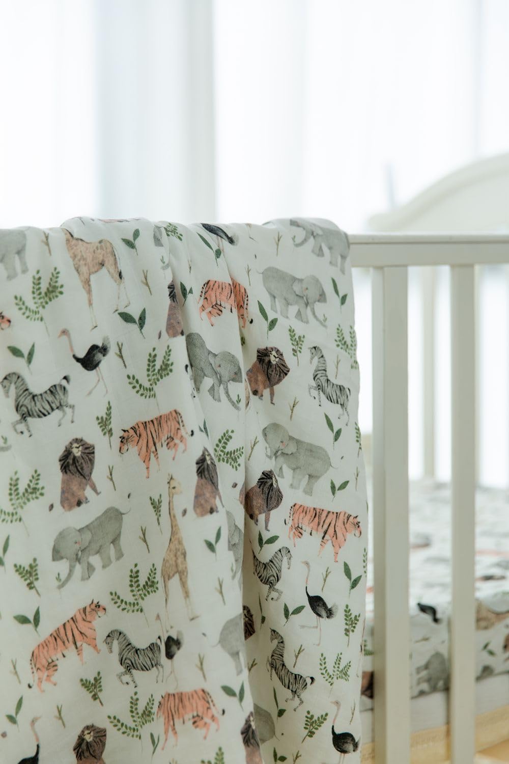 Little Jump Muslin Blanket - 47 x 47 Jungle Print Twin Blanket