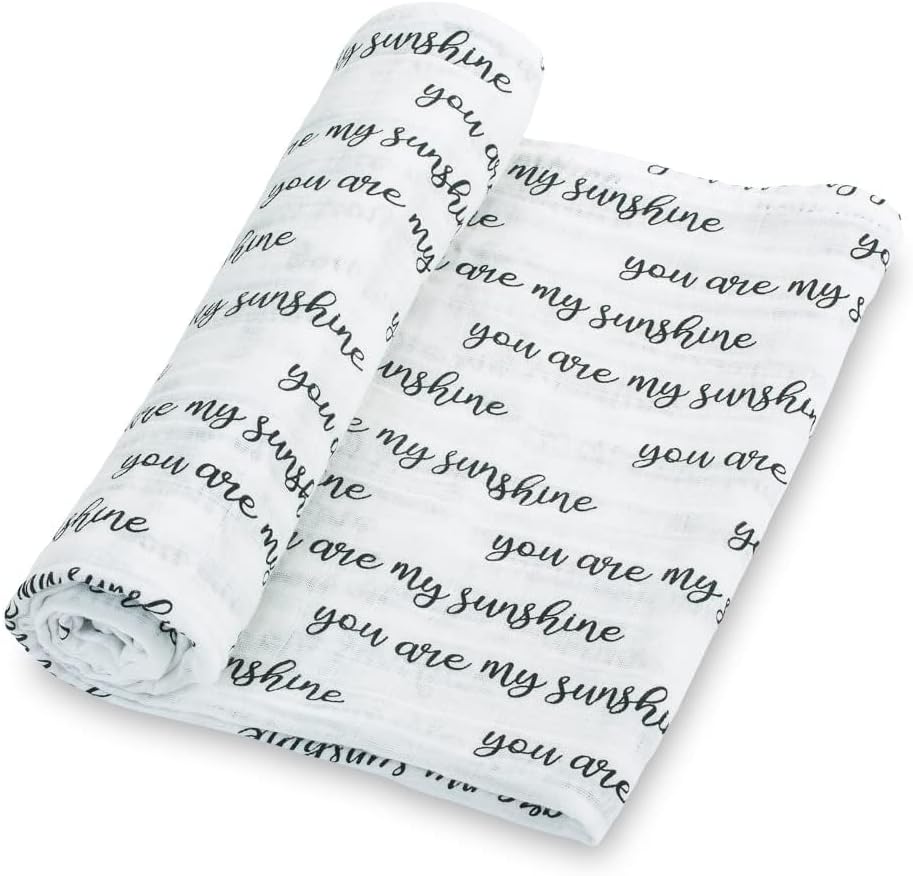 LollyBanks Baby Swaddle Blanket - You are My Sunshine Print