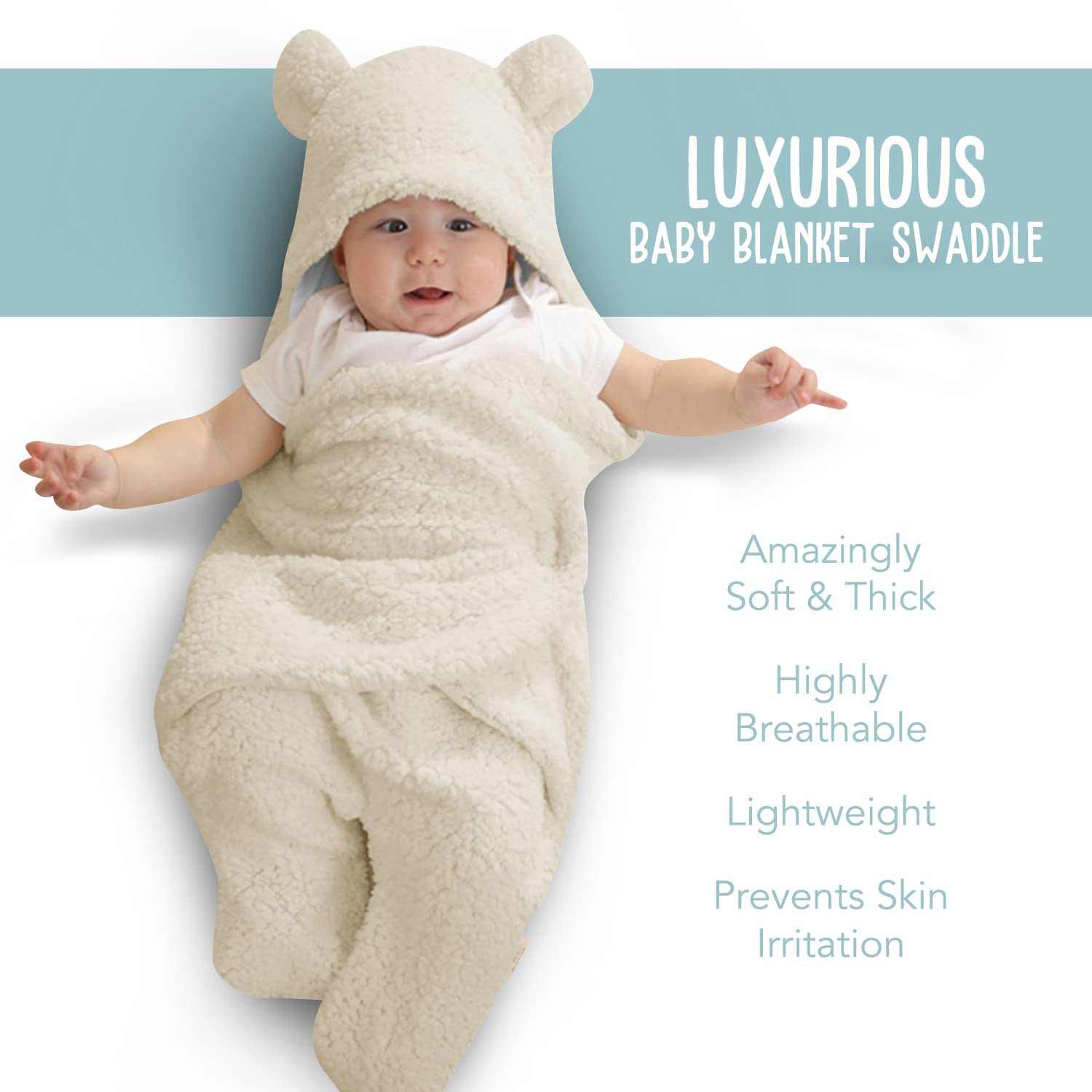 BlueMello Baby Swaddle Blanket - Ultra Soft Plush Swaddle Wrap