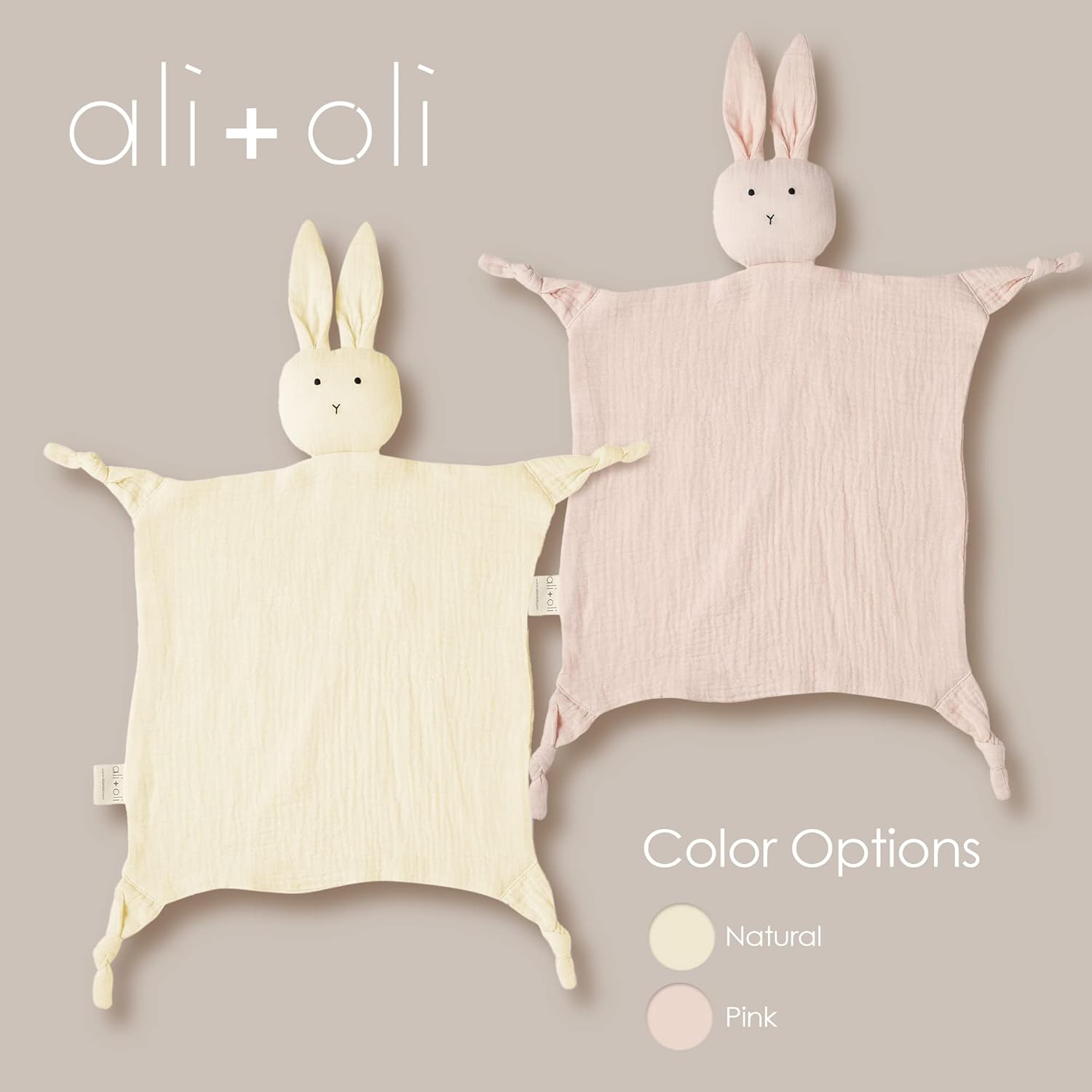AliOli Cuddle Bunny Security Blanket - Soft Cotton