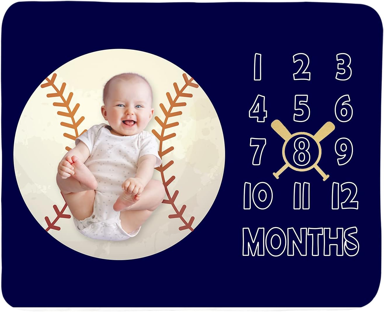 Tebaby Baby Milestone Blanket - 51x40 Inch Unisex Neutral Personalized Growth Chart